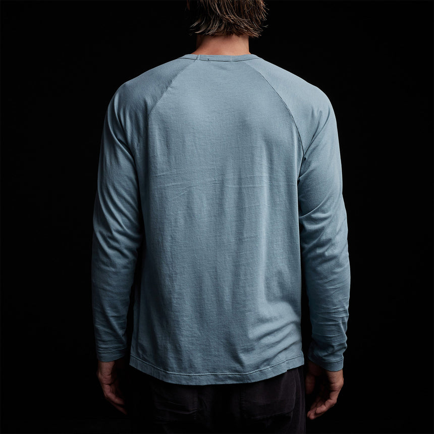 Brushed Jersey Raglan Crew in Blue Marble | James Perse Los Angeles