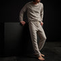 Men's Thermal Knit Lounge Set With Cashmere Blanket in Dapple/Taupe Melange | James Perse Los Angeles