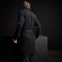 Brushed Thermal Knit Hooded Robe in Black | James Perse Los Angeles