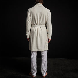 Brushed Thrml Knit Hooded Robe in Oyster | James Perse Los Angeles