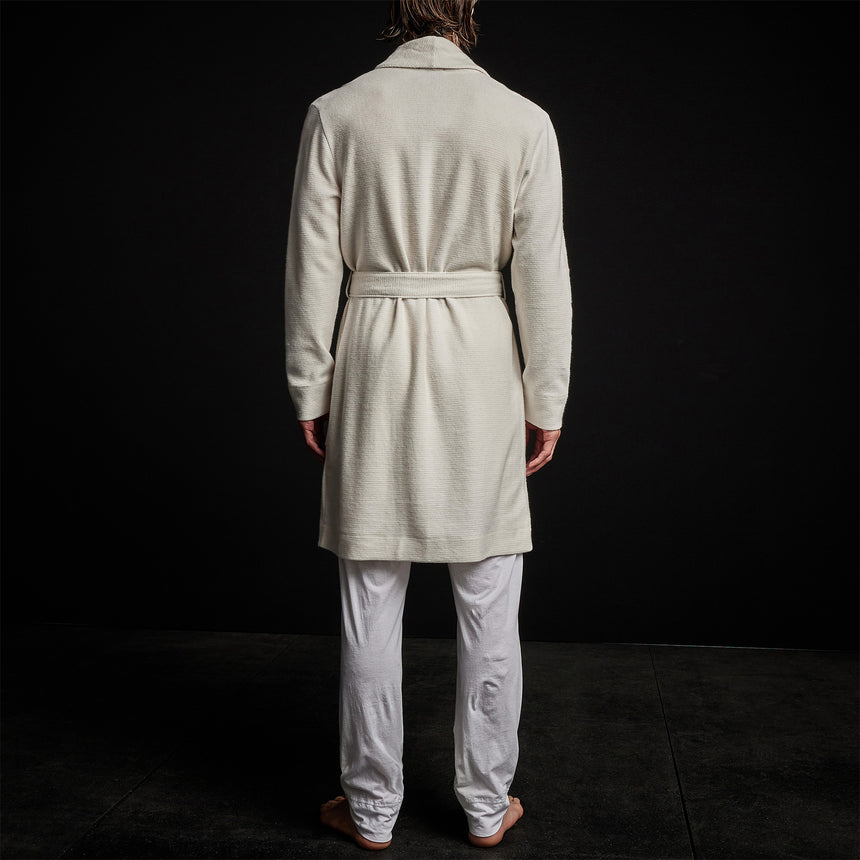Brushed Thrml Knit Hooded Robe in Oyster | James Perse Los Angeles