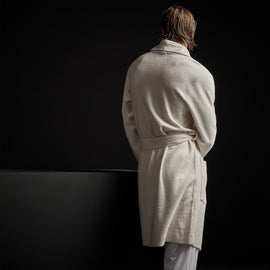 Brushed Thrml Knit Hooded Robe in Oyster | James Perse Los Angeles