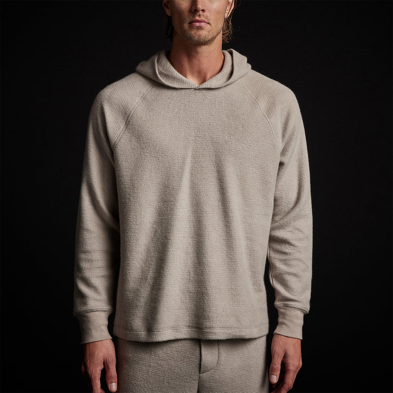 Men's Thermal Knit Lounge Set With Cashmere Blanket in Dapple/Taupe Melange | James Perse Los Angeles
