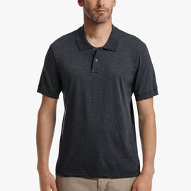 Cotton Cashmere Clean Jsy Polo - Heather Navy | James Perse Los Angeles