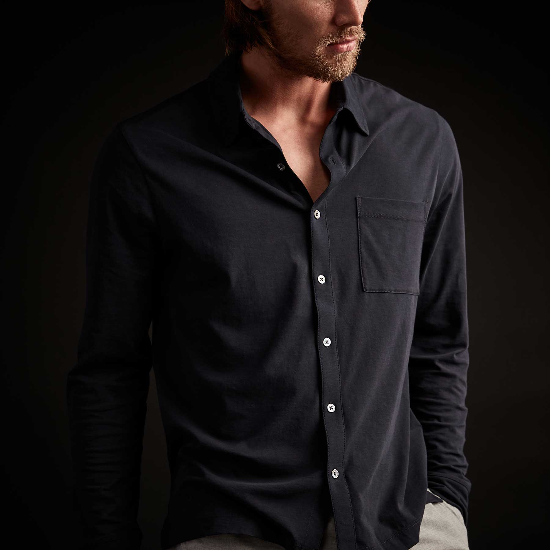 Knit Jersey Shirt in Deep | James Perse Los Angeles