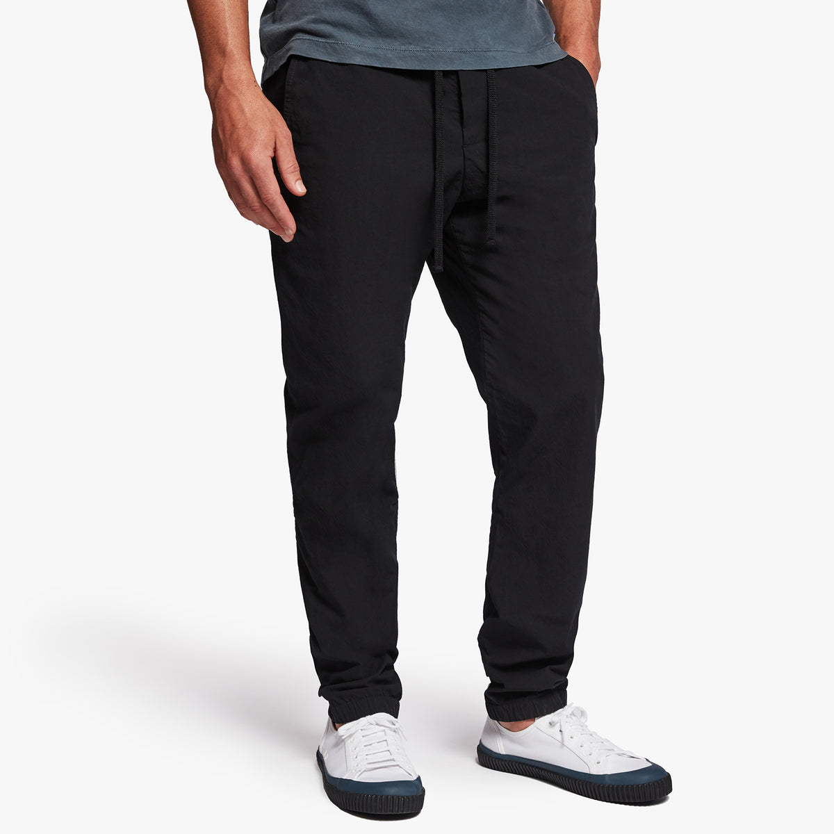 Twisted Seam Poplin Pant In Black | James Perse Los Angeles