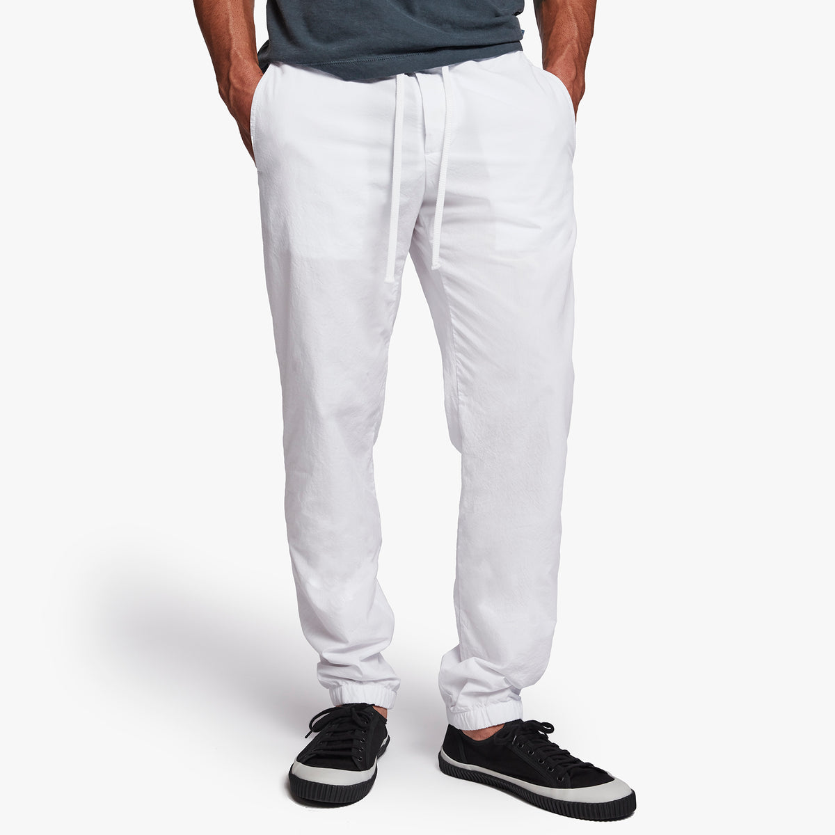 Twisted Seam Poplin Pant In White | James Perse Los Angeles