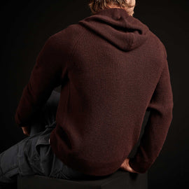 Cashmere Thermal Raglan Hooded Sweater - Red Earth | James Perse Los Angeles