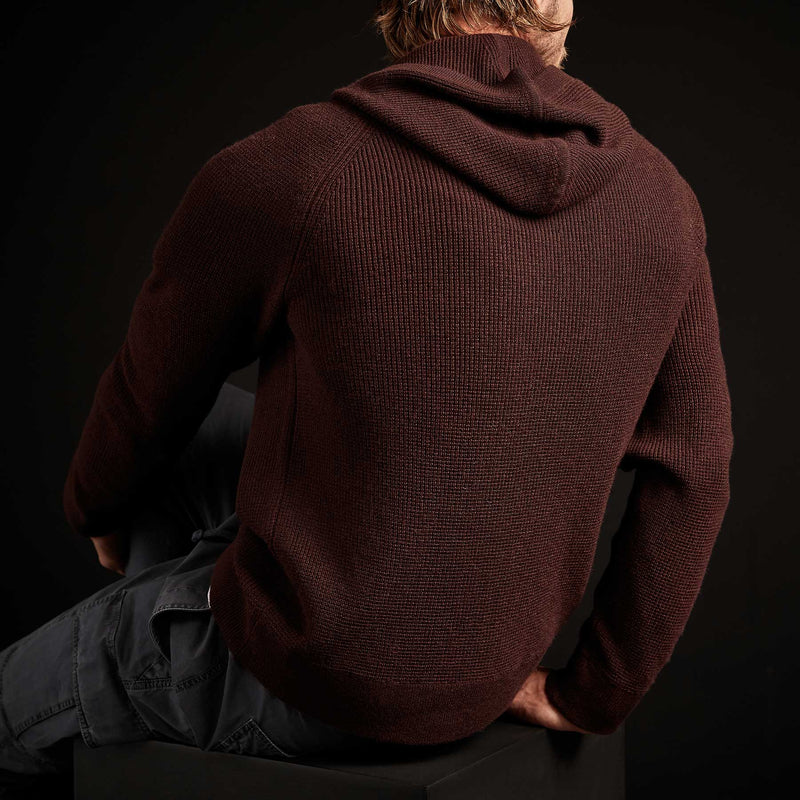 Cashmere Thermal Raglan Hooded Sweater - Red Earth | James Perse Los Angeles