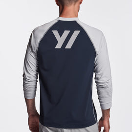 Y/OSEMITE Graphic Performance Knit Raglan In Deep/Steel | James Perse Los Angeles
