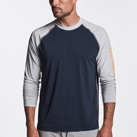 Y/OSEMITE Graphic Performance Knit Raglan In Deep/Steel | James Perse Los Angeles