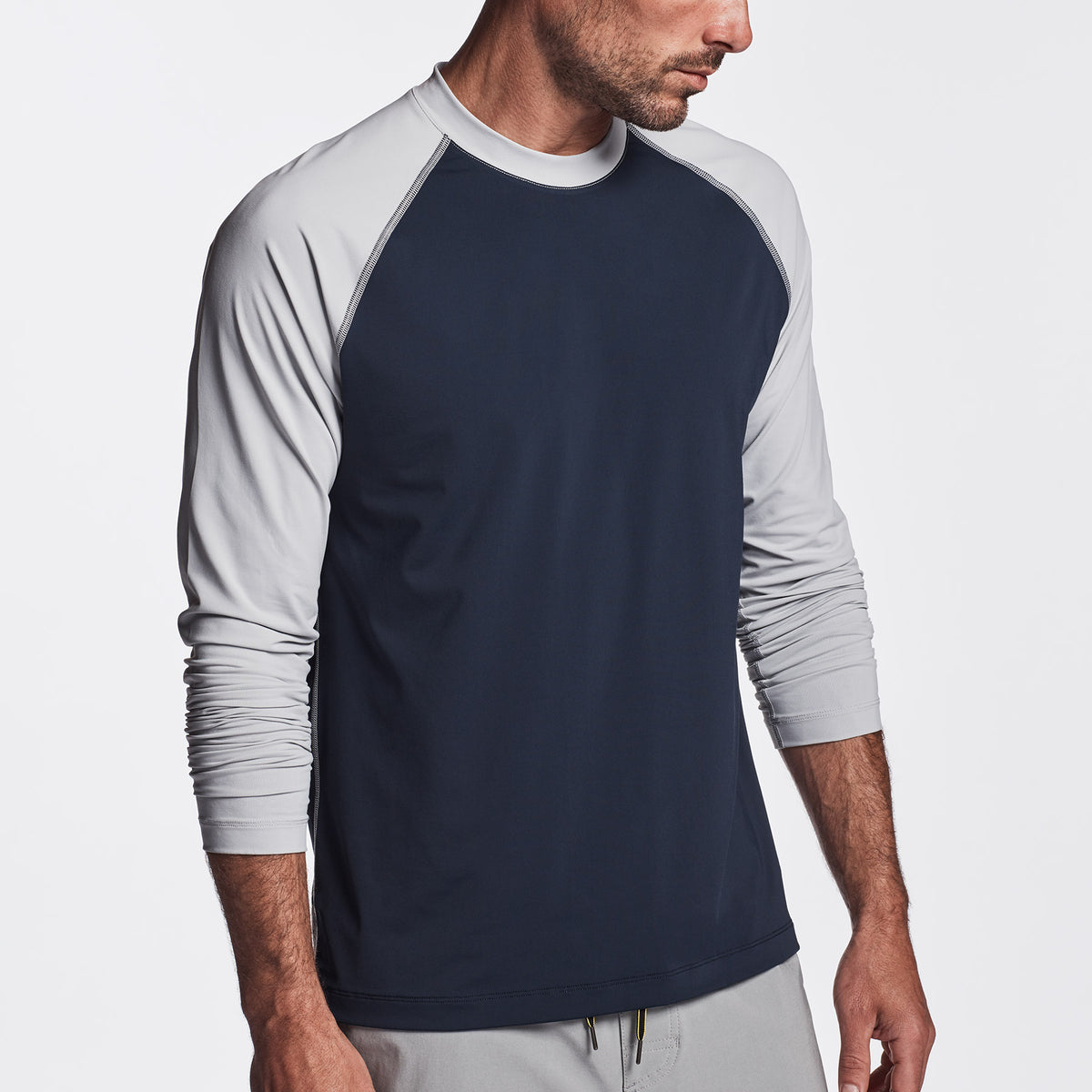 Y/OSEMITE Graphic Performance Knit Raglan In Deep/Steel | James Perse Los Angeles