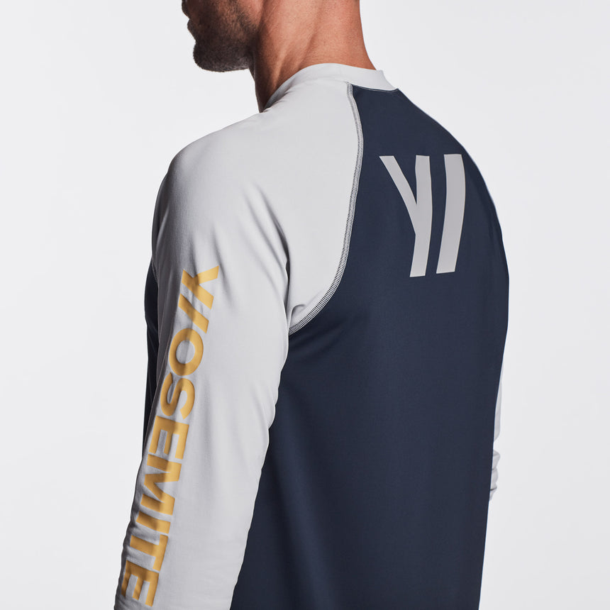 Y/OSEMITE Graphic Performance Knit Raglan In Deep/Steel | James Perse Los Angeles