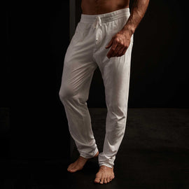 Luxe Lotus Jersey Tapered Lounge Pant - White | James Perse Los Angeles