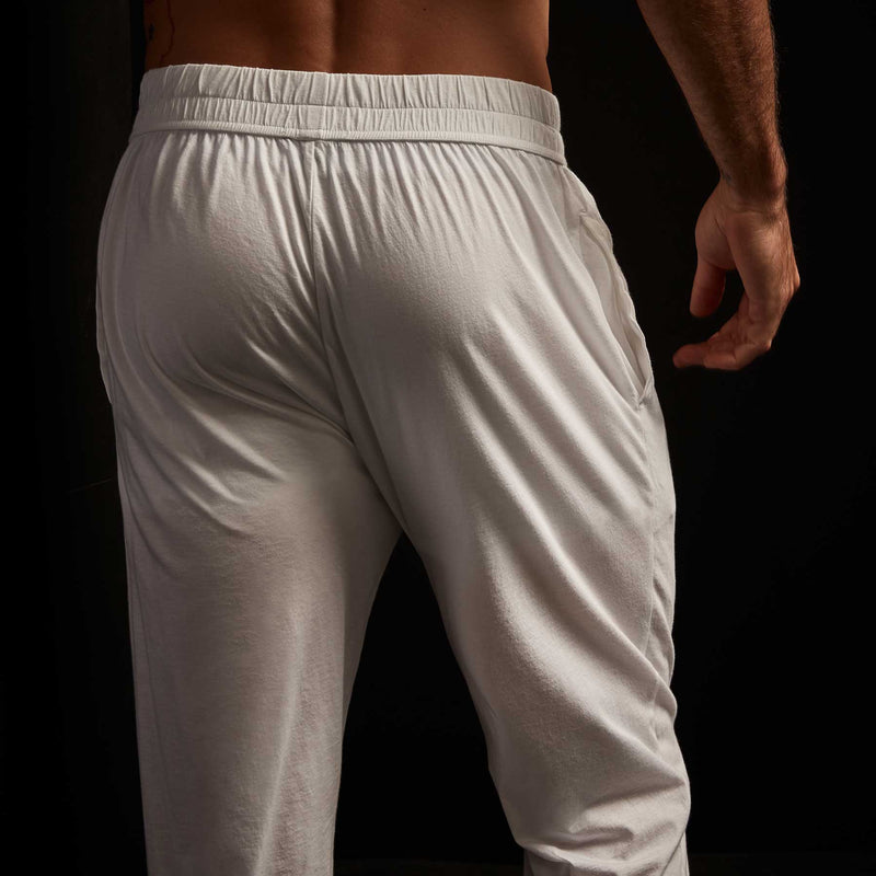 Luxe Lotus Jersey Tapered Lounge Pant - White | James Perse Los Angeles