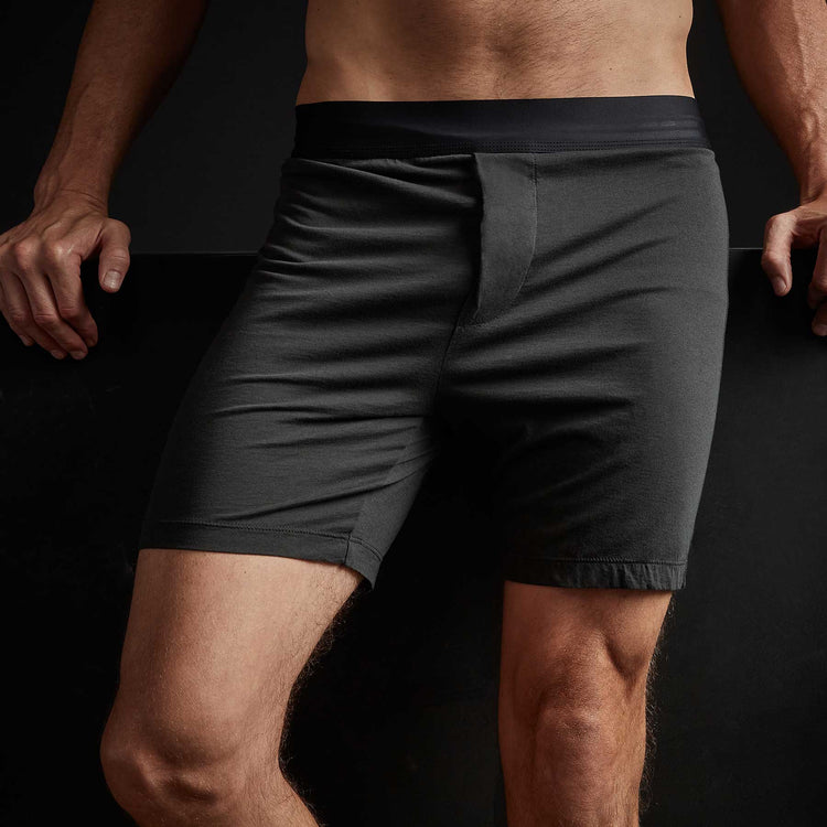 Luxe Lotus Relaxed Fit Boxer Short - Carbon | James Perse Los Angeles