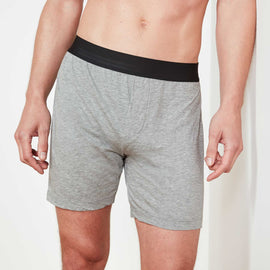 Luxe Lotus Relaxed Fit Boxer Short In Heather Grey | James Perse Los Angeles