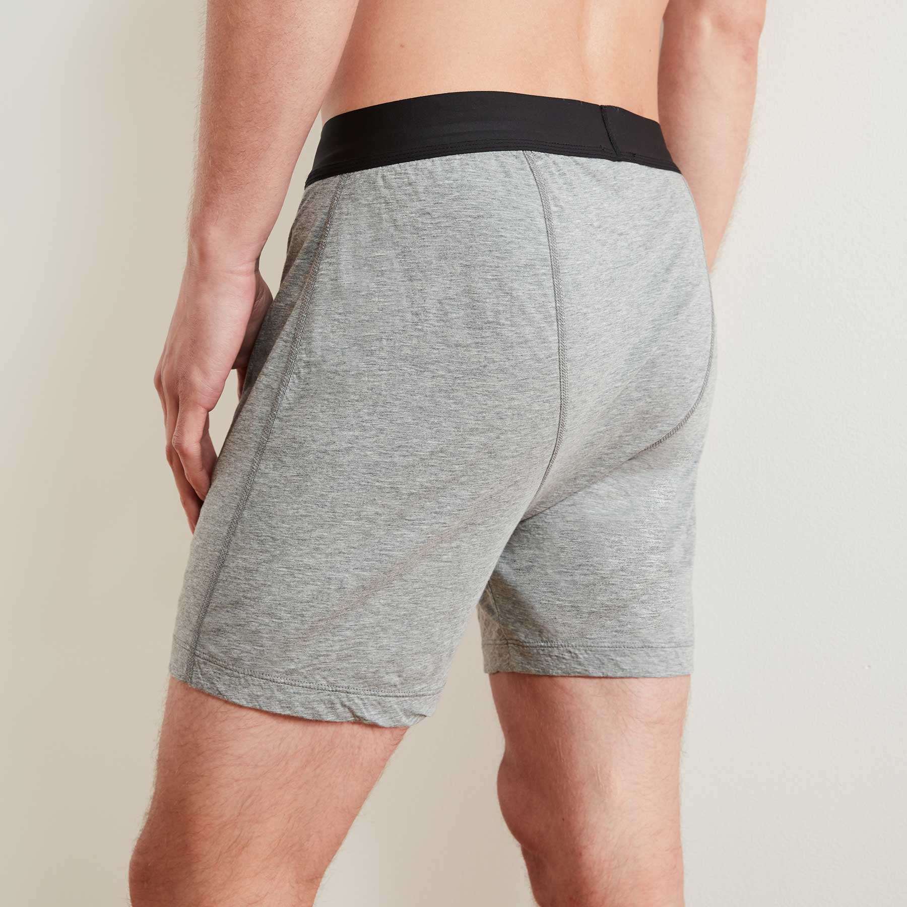 Luxe Lotus Relaxed Fit Boxer Short In Heather Grey | James Perse Los Angeles