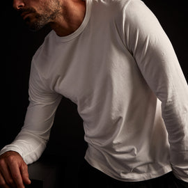 Elevated Lotus Jersey Lounge Crew - White | James Perse Los Angeles
