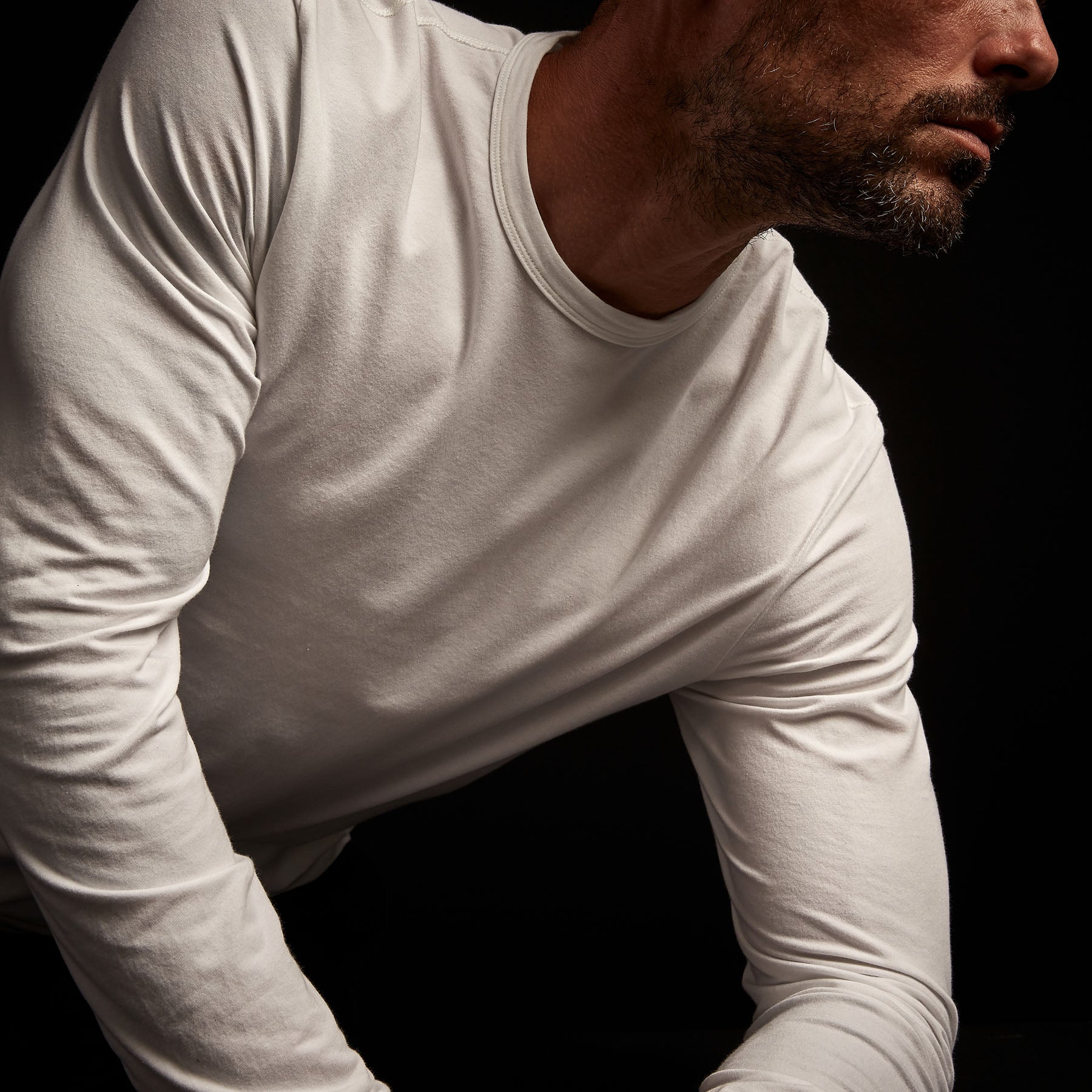 Elevated Lotus Jersey Lounge Crew - White | James Perse Los Angeles