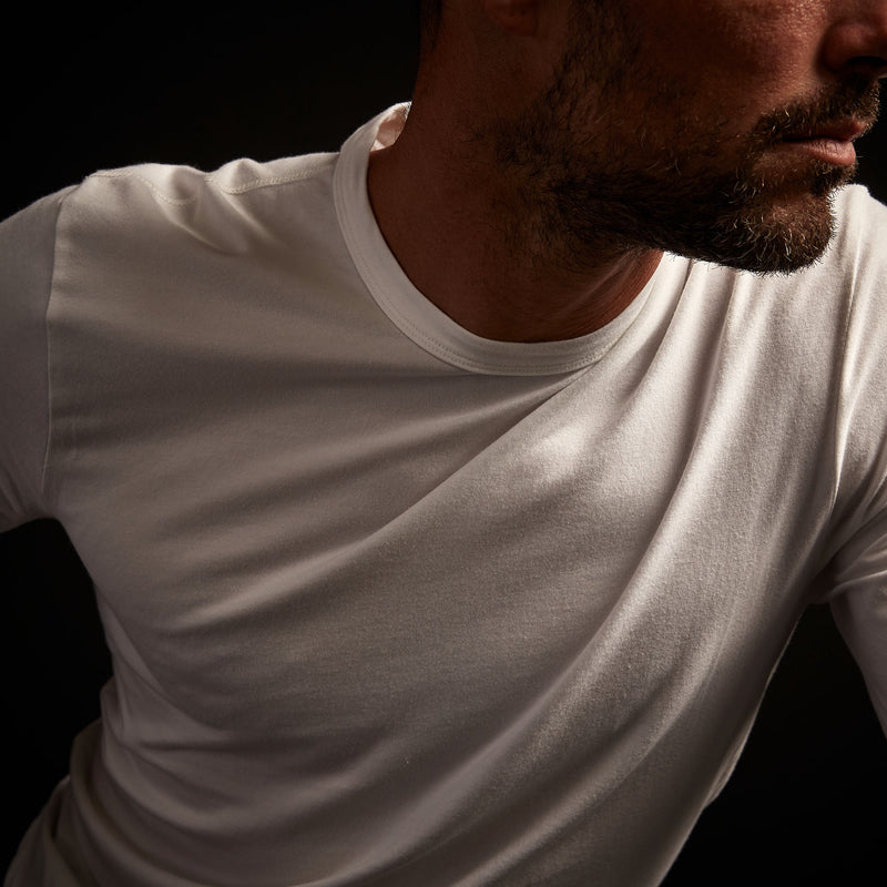 Elevated Lotus Jersey Lounge Crew - White | James Perse Los Angeles