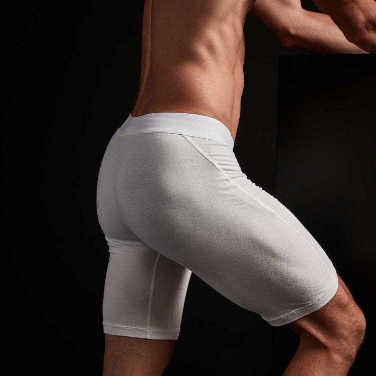 Elevated Lotus Sport Boxer  Long In White | James Perse Los Angeles