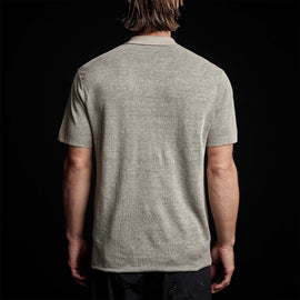 Fine Linen Double Layer Polo in Natural/Black | James Perse Los Angeles