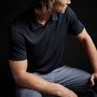 Fine Linen Double Layer Polo in Navy/Black | James Perse Los Angeles