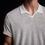 Fine Linen Double Layer Polo in White/Natural | James Perse Los Angeles