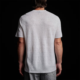 Fine Linen Double Layer Short Sleeve Crew in White/White | James Perse Los Angeles