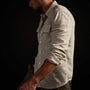 Cotton Utility Shirt In Concrete Dust Pigment | James Perse Los Angeles