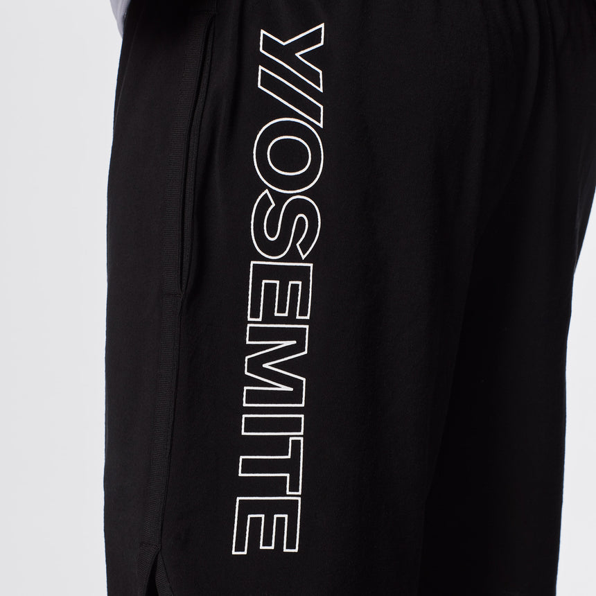 Y/OSEMITE Graphic Basketball Short In Black/Black | James Perse Los Angeles