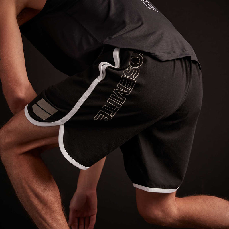 Y/OSEMITE Jersey Basketball Short in Black/White | James Perse Los Angeles