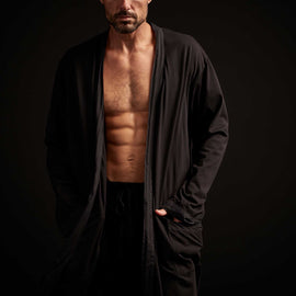 Sueded Jersey Robe - Black | James Perse Los Angeles