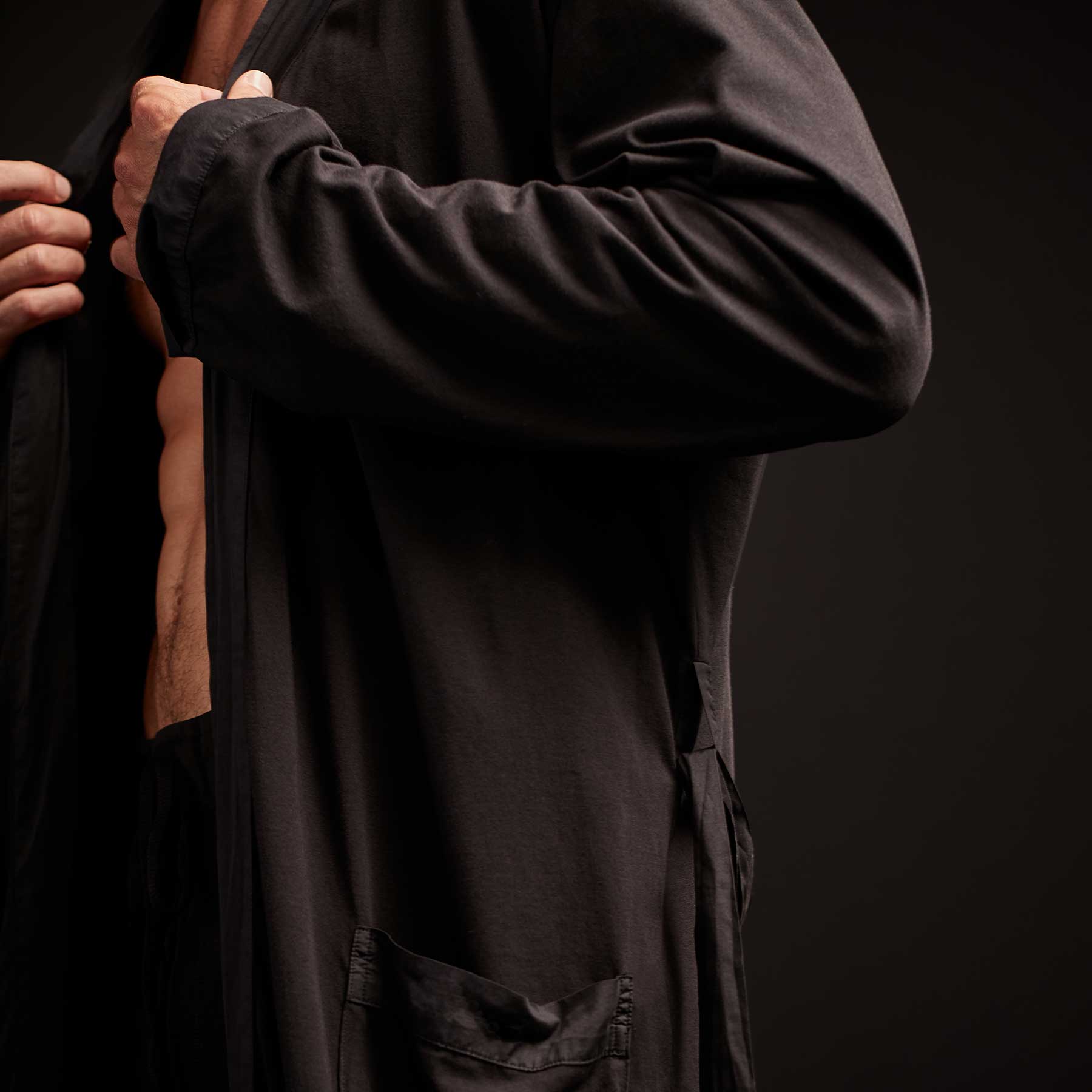Sueded Jersey Robe - Black | James Perse Los Angeles