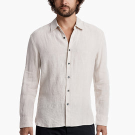 Slim Fit Clean Linen Shirt in Wheat | James Perse Los Angeles