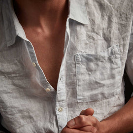 Long Sleeve Linen Pocket Shirt  In Wash | James Perse Los Angeles