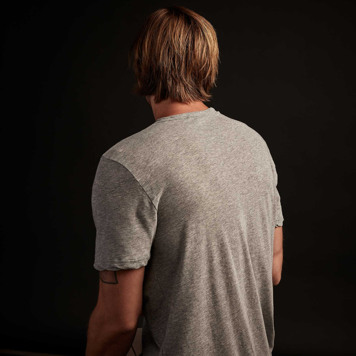 Clear Jersey Crew In Heather Grey | James Perse Los Angeles