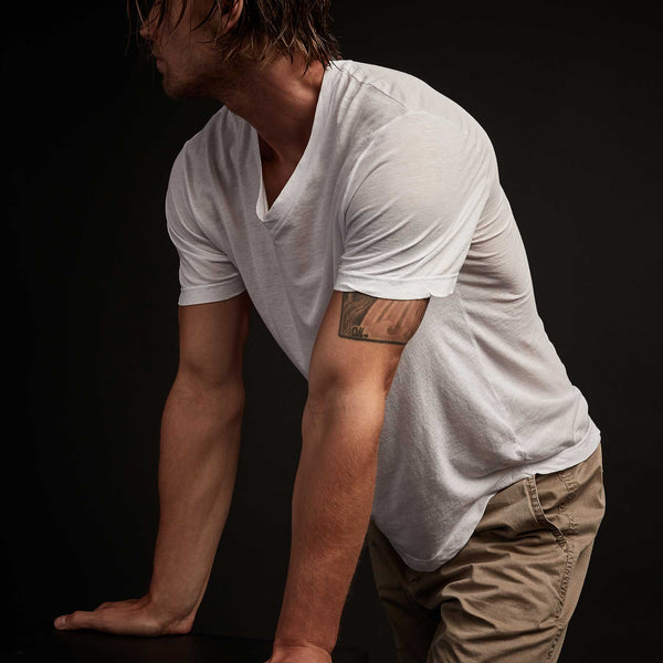 3 Pack Short Sleeve V Neck - White | James Perse Los Angeles