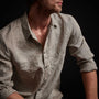 Classic Linen Shirt in Fume Pigment | James Perse Los Angeles