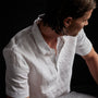 Lightweight Linen Pullover Polo in White | James Perse Los Angeles
