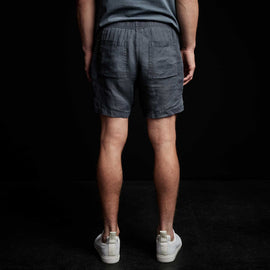 Lightweight Linen Short in Blue Oil | James Perse Los Angeles