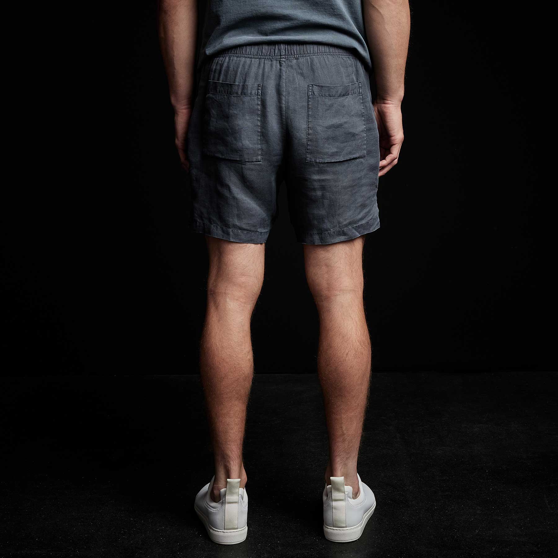 Lightweight Linen Short - Blue Oil