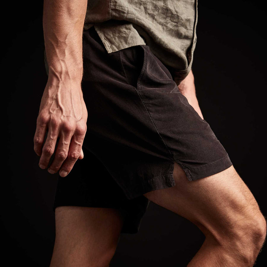 Ultra Fine Cord Short In Black | James Perse Los Angeles