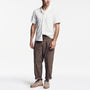 Voile Geometric Embroidered Shirt In White | James Perse Los Angeles