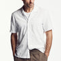 Voile Geometric Embroidered Shirt In White | James Perse Los Angeles