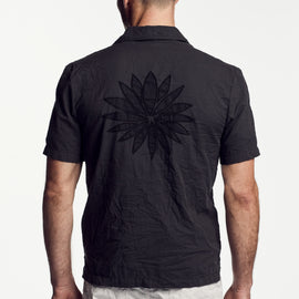 Voile Lotus Embroidered Shirt In Carbon Pigment | James Perse Los Angeles