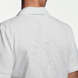 Voile Lotus Embroidered Shirt In White | James Perse Los Angeles
