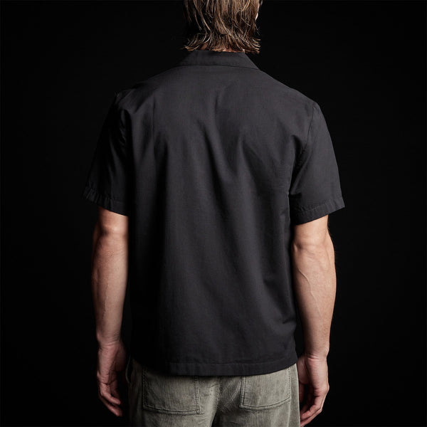 Double Layer Short Sleeve Shirt in Black/Silt | James Perse Los Angeles