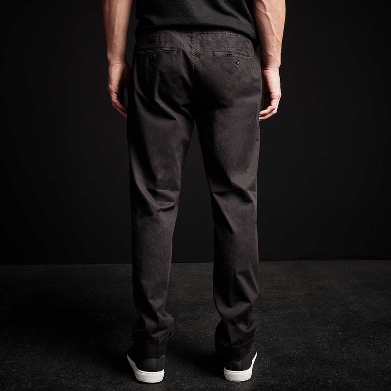 Cotton Linen Cuffed Trouser in Black | James Perse Los Angeles 